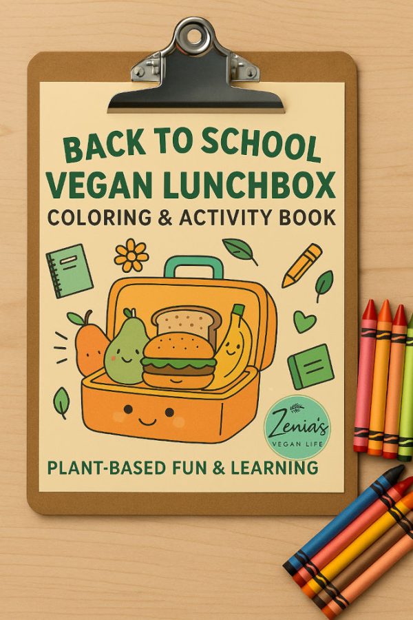 Vegan lunchbox printable coloring book – cut-outs, name tags and creative worksheets for kids
