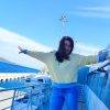Zenia on the ferry to Kea island during a spring Greek island escape